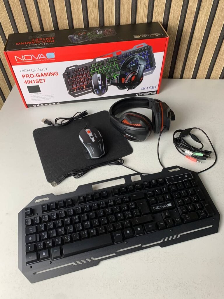Nova Tech Pack Gaming 4en1 – Clavier, Souris, Casque & Tapis