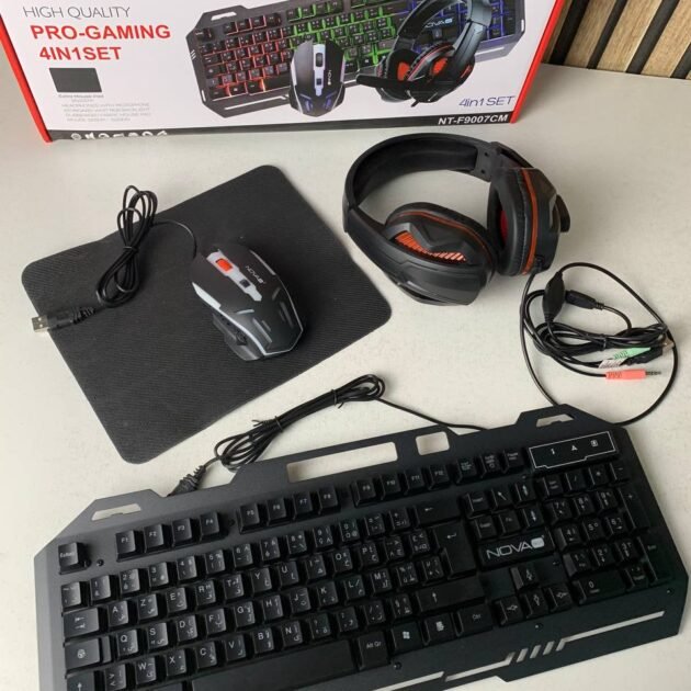Nova Tech Pack Gaming 4en1 – Clavier, Souris, Casque & Tapis