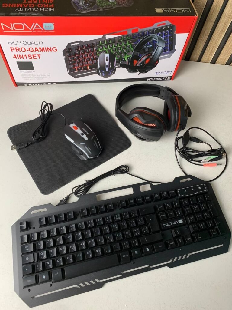Nova Tech Pack Gaming 4en1 – Clavier, Souris, Casque & Tapis