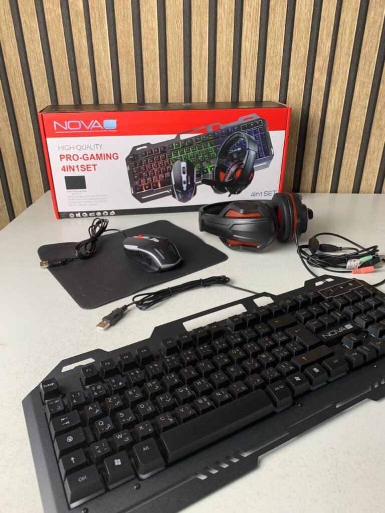 Nova Tech Pack Gaming 4en1 – Clavier, Souris, Casque & Tapis