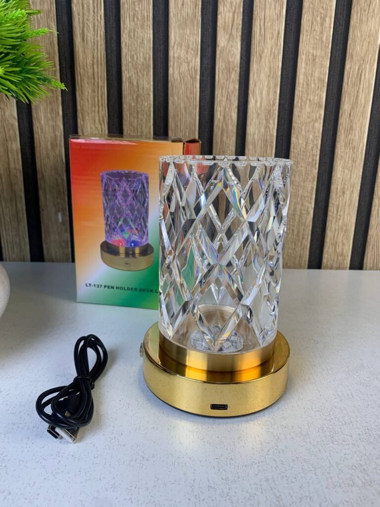 Vase Lumineux LED Tactile en Cristal – RGB Rechargeable Type-C