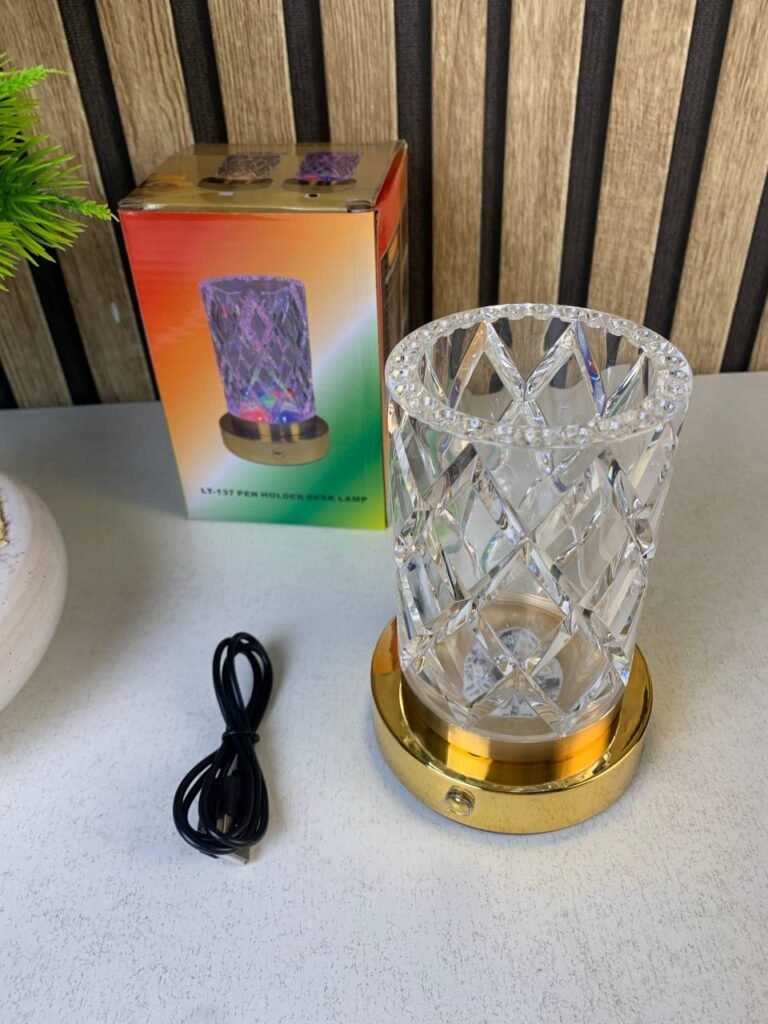 Vase Lumineux LED Tactile en Cristal – RGB Rechargeable Type-C