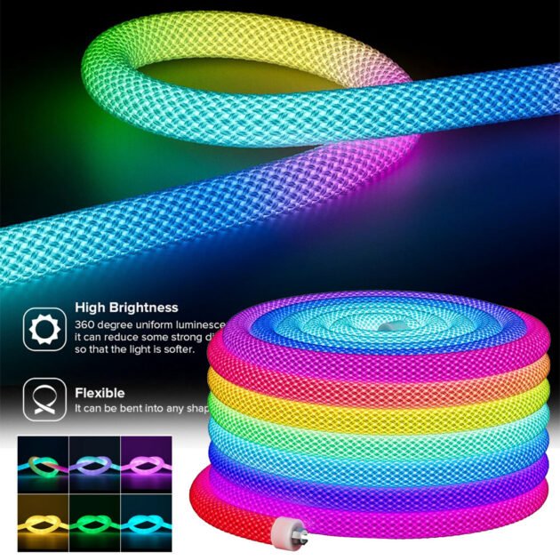 Bande LED Néon RGB 360° Flexible – Illuminez vos espaces sans limites