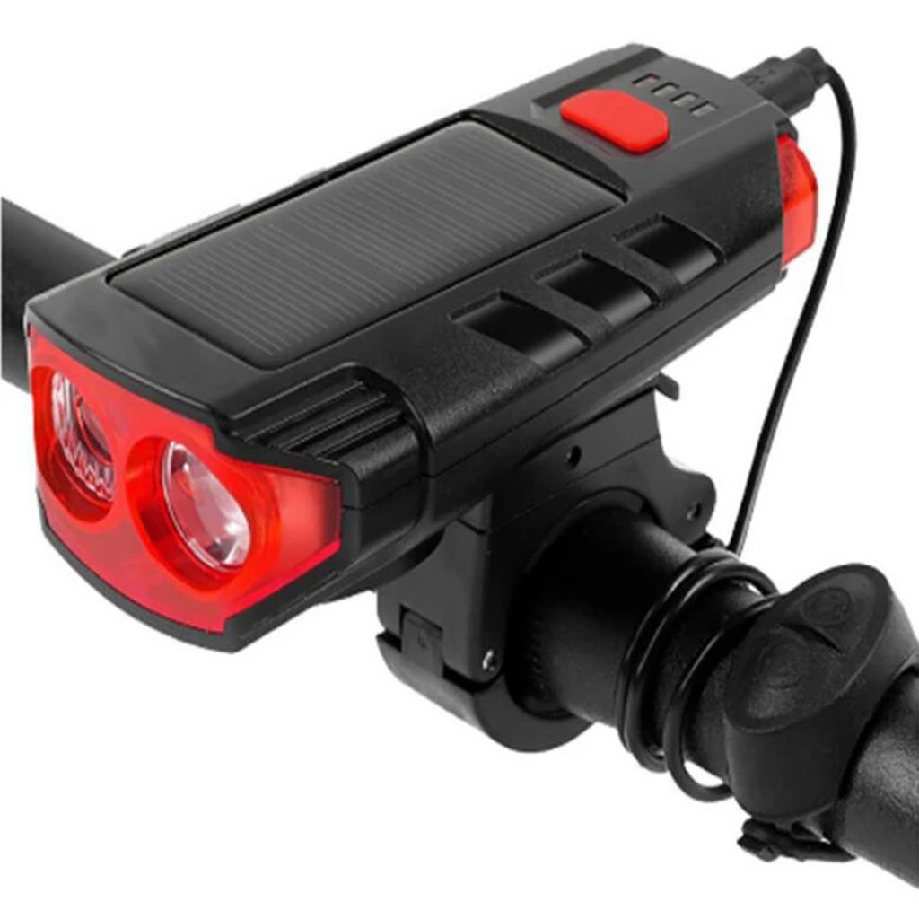 Lampe Solaire Vélo & Trottinette avec Sonnette et Alarme – Éclairage LED Multifonction - الصورة 2