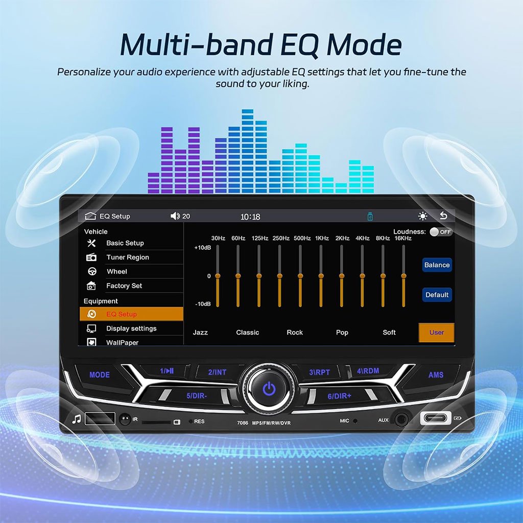Autoradio 2 DIN Écran Tactile 6.86’’ avec CarPlay & Android Auto – Mirror Link - الصورة 4