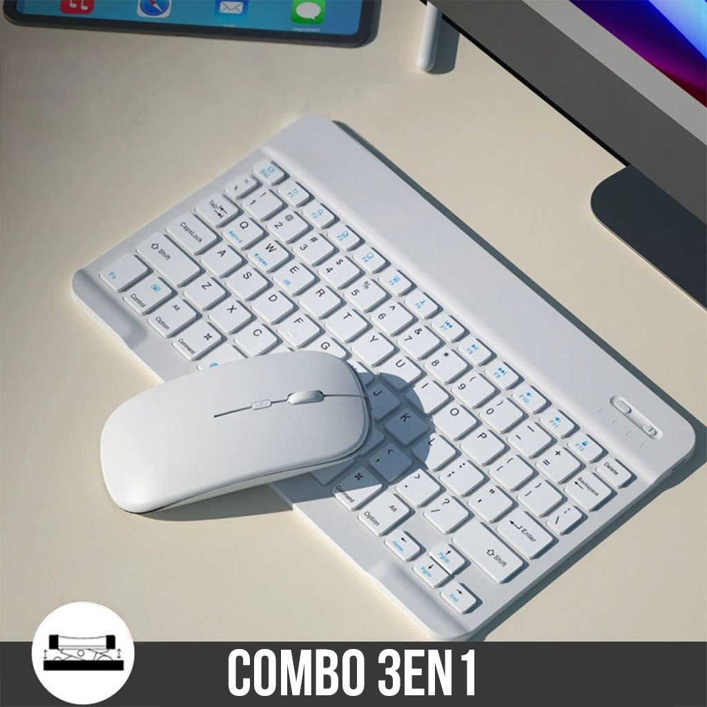 Clavier & Souris Bluetooth avec Support Téléphone – Productivité 3-en-1 sans limites