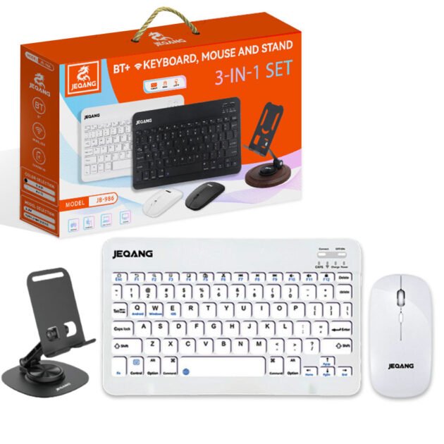 Clavier & Souris Bluetooth avec Support Téléphone – Productivité 3-en-1 sans limites