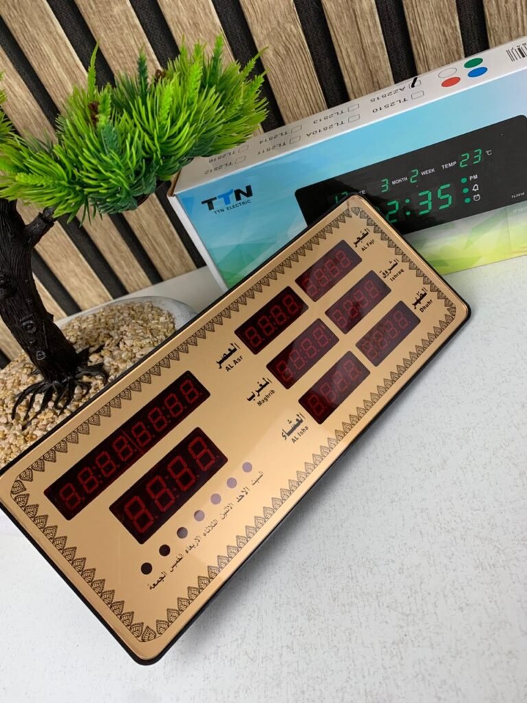 Horloge Islamique Digitale LED AZ2515 – L’élégance au service des horaires de prière