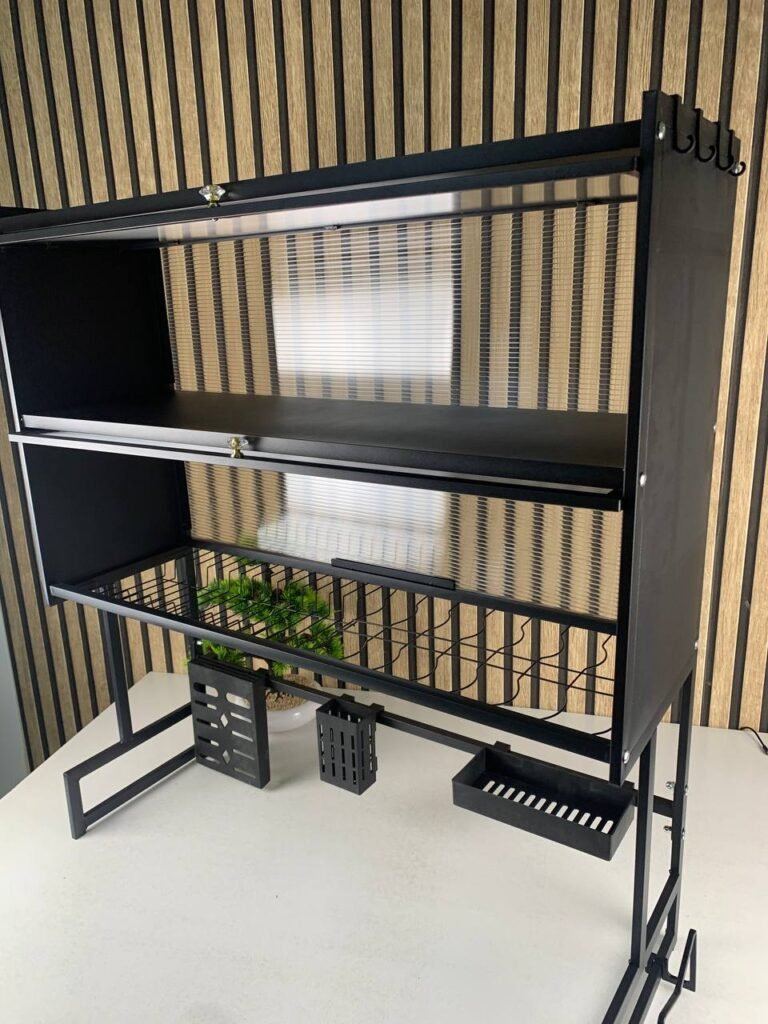 Égouttoir à Vaisselle 3 Niveaux avec Couvercle Pliable – Organisateur de Cuisine pour Évier