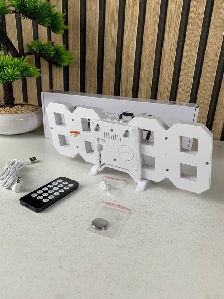 Horloge Murale Numérique LED Blanche 3D GH0720L – Horloge Murale Design Moderne
