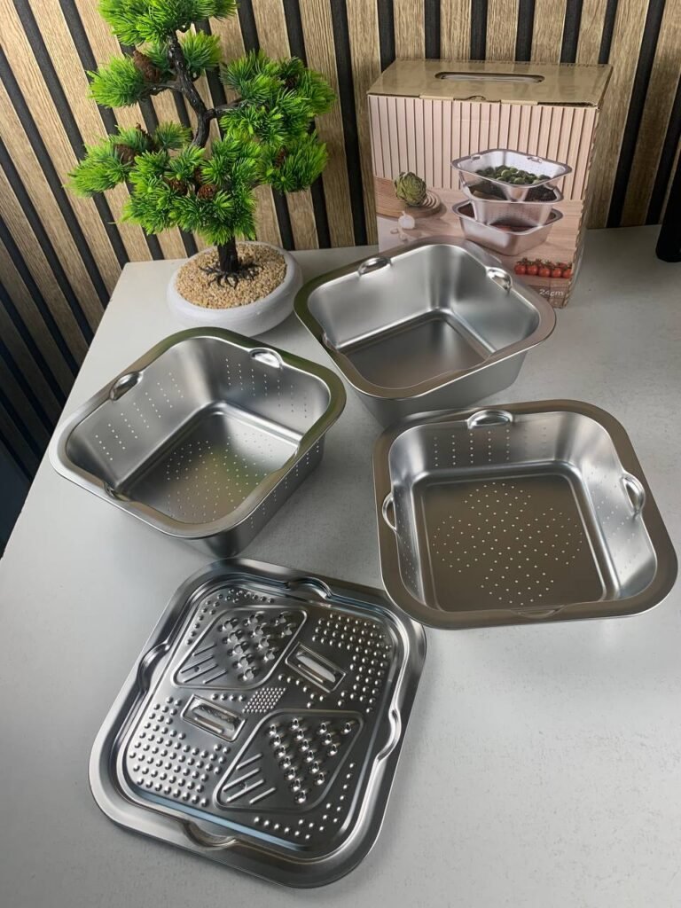 Râpe Multifonctionnelle Delaval en Acier Inoxydable 3EN1 avec Panier d’Égouttage