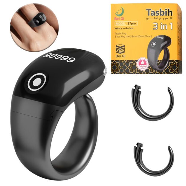 Bague Compteur Digital de Tasbih OLED Étanche – Anneau Intelligent de Dhikr