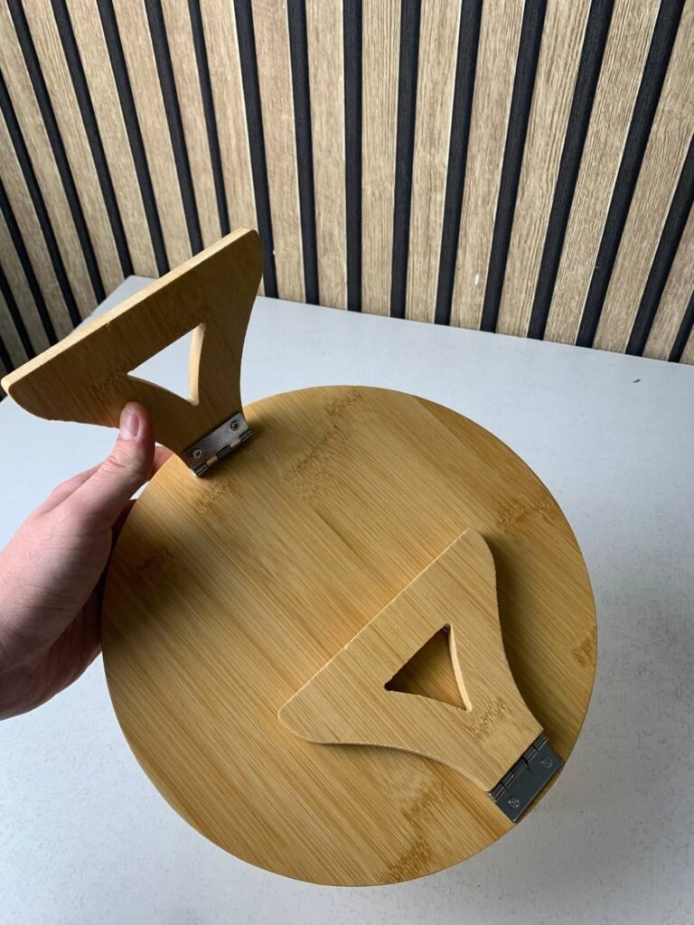 Plateau Accoudoir de Canapé en Bois Pliable – Table d’Appoint Compacte & Élégante