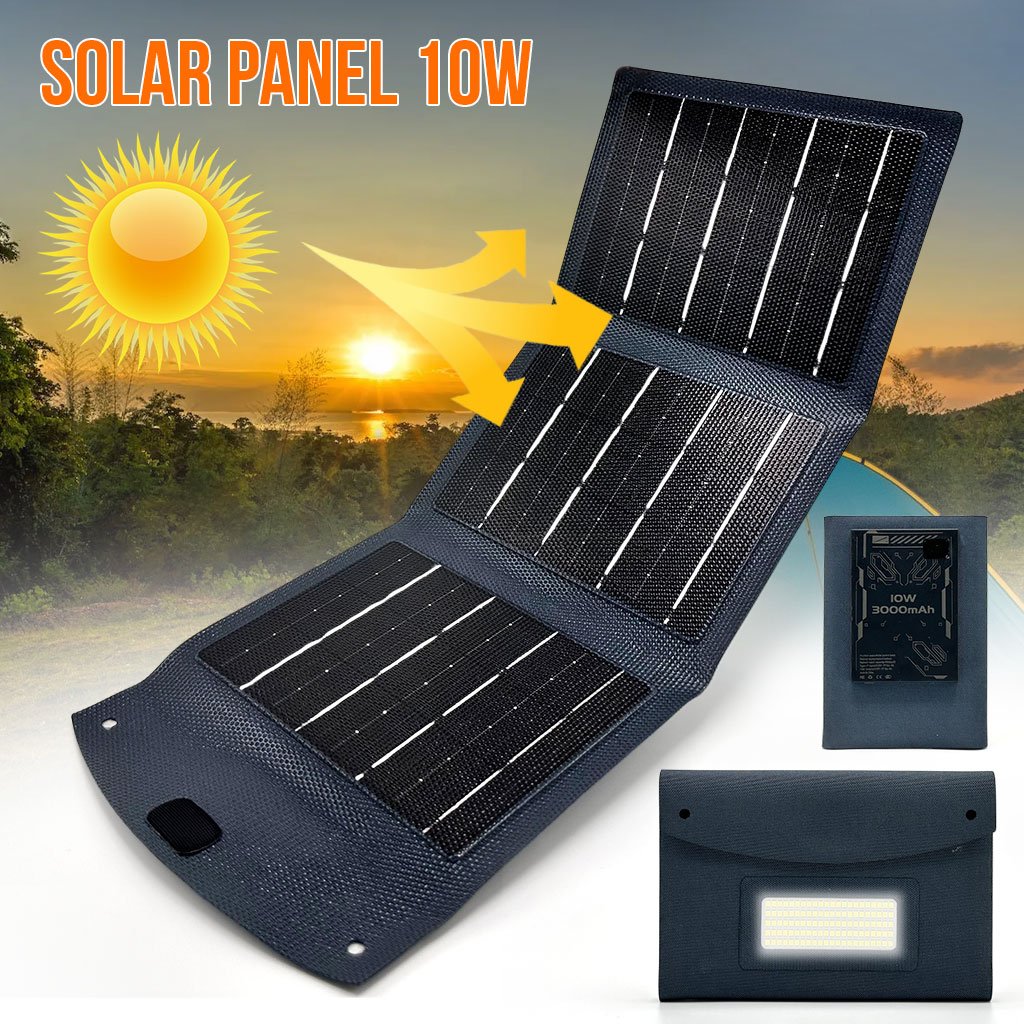 Panneau Solaire USB Pliable 10W 3000mAh – L’énergie propre toujours avec vous