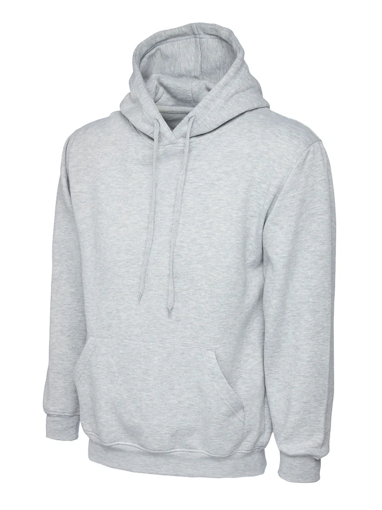 Hoodie 100% Coton High Quality – Gris / Noir - الصورة 4