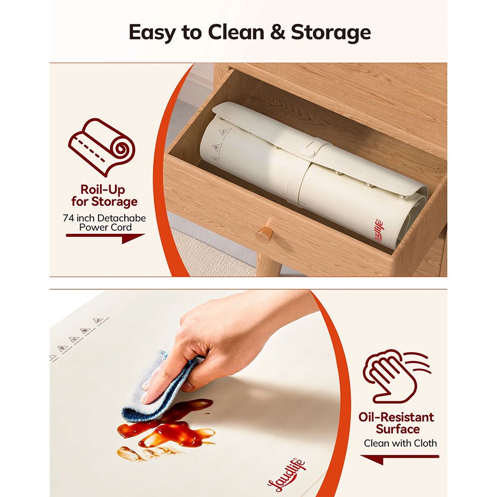 Tapis Électrique Chauffant en Silicone Alimentaire – Température Réglable - الصورة 3