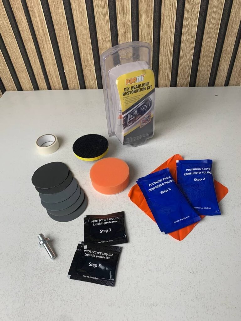 Kit Rénovation Phare Voiture Anti-Rayures & Anti-Jaunissement – Restauration Complète
