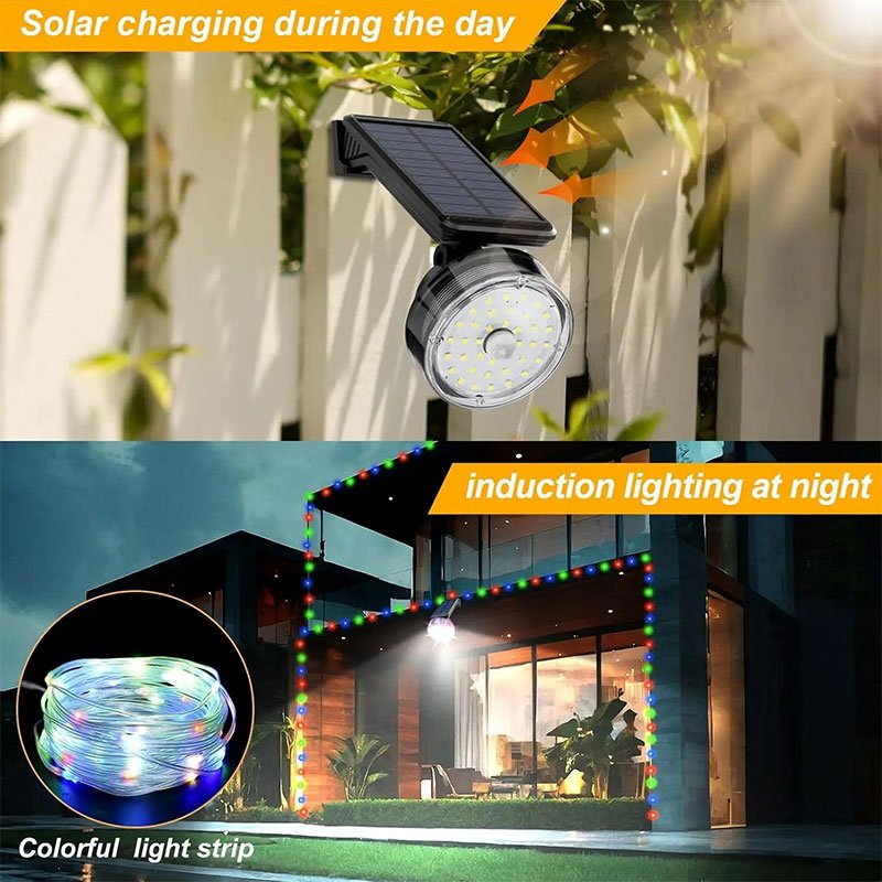 Lampe Murale Solaire avec Détecteur de Mouvement & Guirlande LED – Éclairage Extérieur Intelligent - الصورة 2