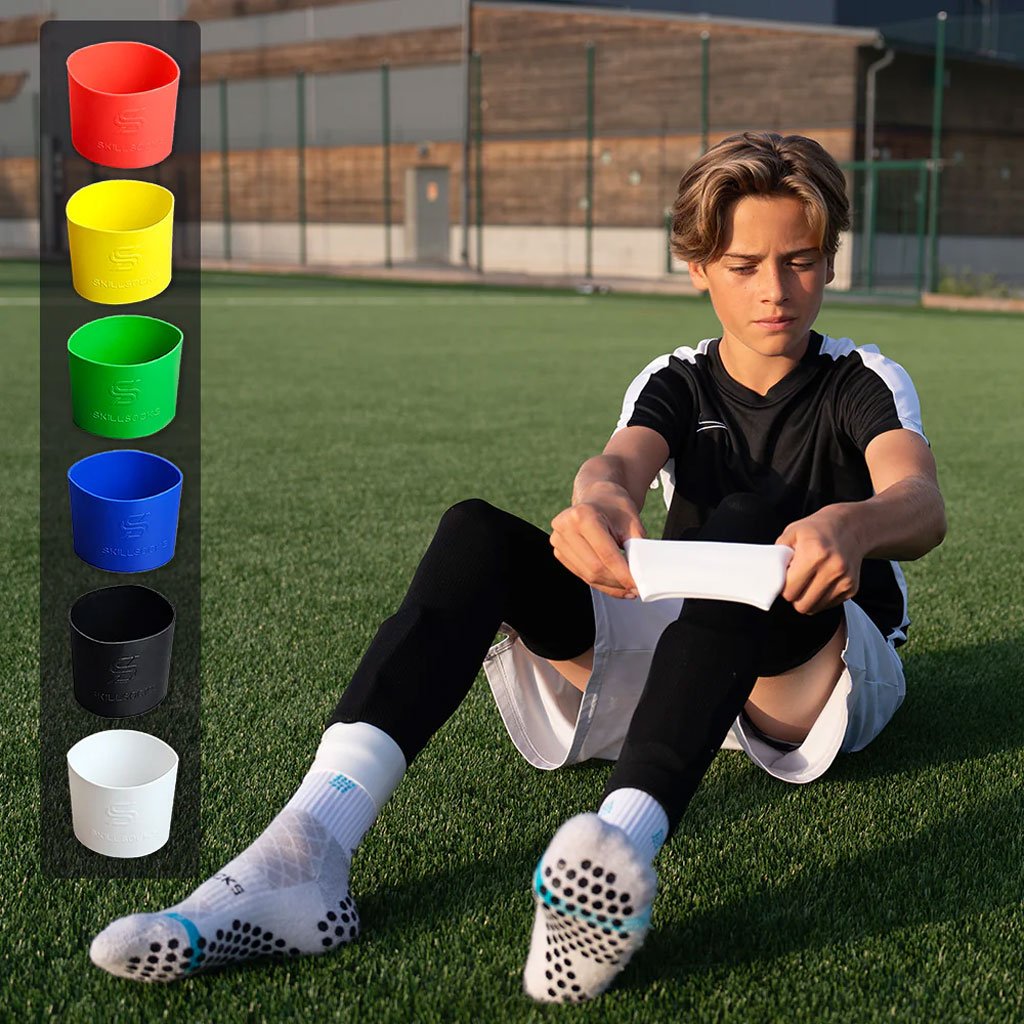 Bandes de maintien pour jambières de football en silicone – Stabilité et confort sur le terrain