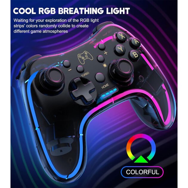 Manette de Jeu Sans Fil PG-002 avec Éclairage Néon RGB