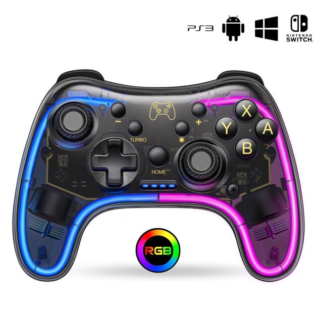 Manette de Jeu Sans Fil PG-002 avec Éclairage Néon RGB