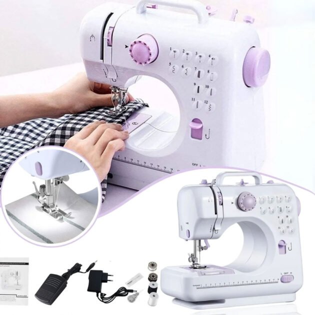 Machine à Coudre Portable 12 Points – 2 Vitesses avec LED & Pédale