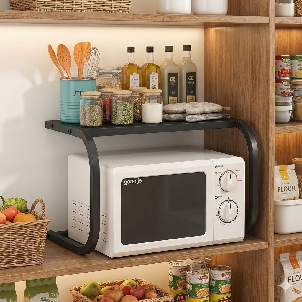 Support Micro-ondes et Porte-Épices – Optimisez l’espace de votre cuisine