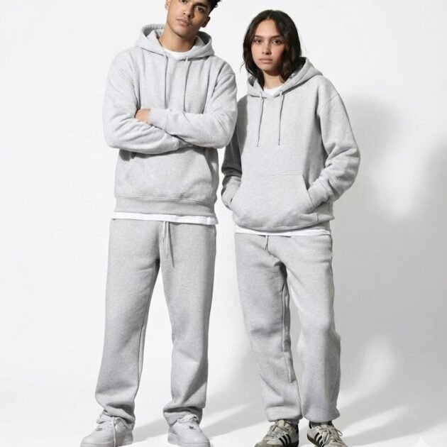 Ensemble 2 Pièces Hoodie + Pantalon Baggy Premium Unisexe Gris