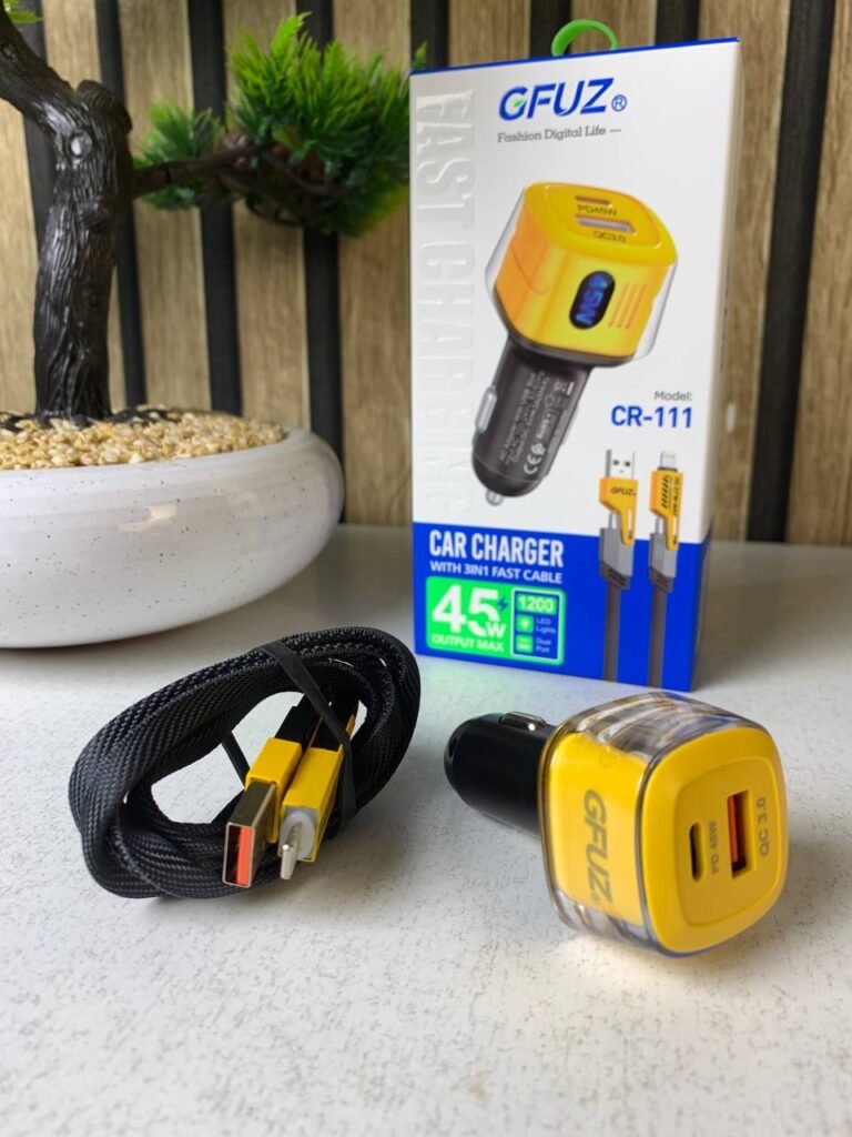 Chargeur Voiture 3en1 Fast Charge 45W – Recharge ultra rapide pour tous vos appareils en voiture