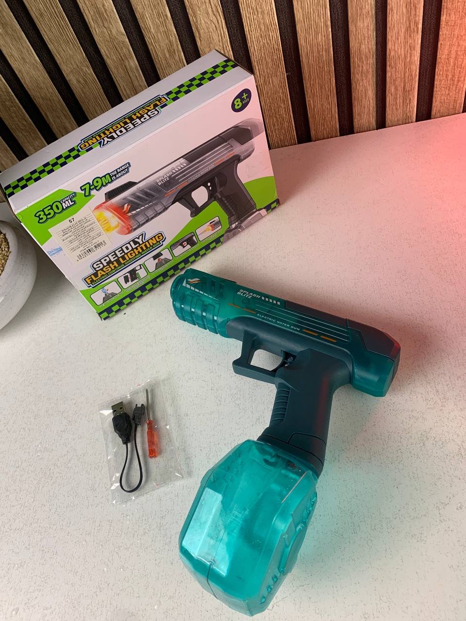 Pistolet à Eau Électrique 350 ML avec Effets Lumineux V2 - الصورة 8