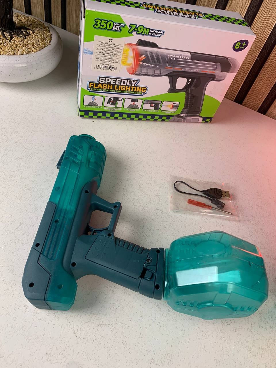 Pistolet à Eau Électrique 350 ML avec Effets Lumineux V2 - الصورة 7