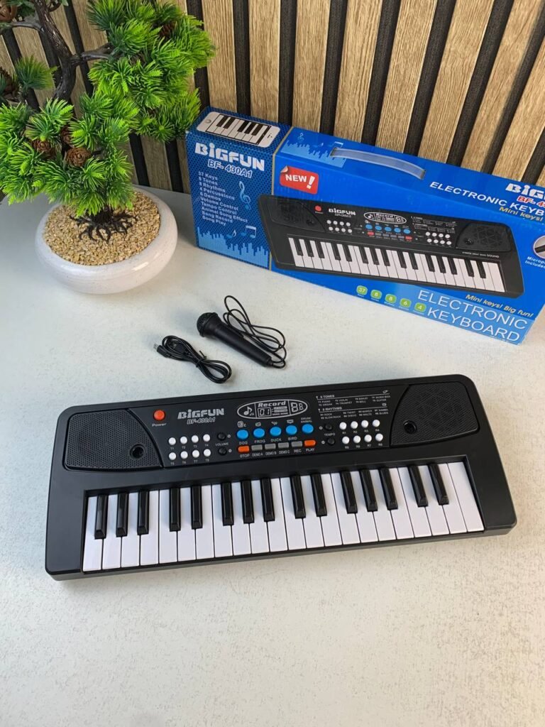 Piano éducatif à clavier électronique pour enfants, avec microphone et 37 touches