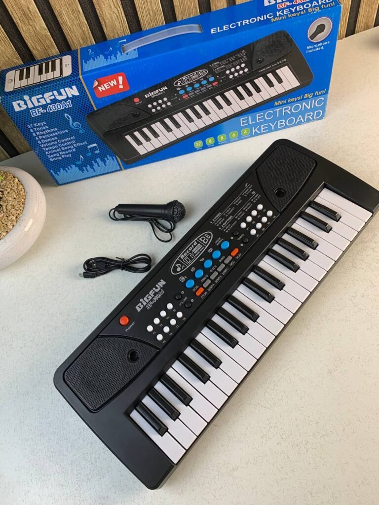 Piano éducatif à clavier électronique pour enfants, avec microphone et 37 touches