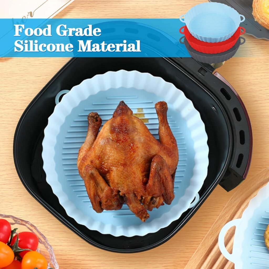 Pack de 3 moules en silicone pour friteuse à air chaud – Cuisine plus propre et pratique avec vos Air Fryers