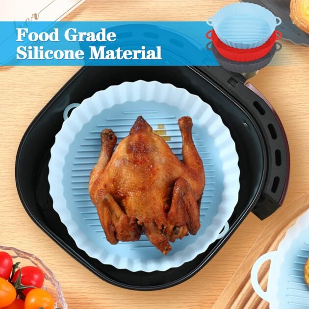 Pack de 3 moules en silicone pour friteuse à air chaud – Cuisine plus propre et pratique avec vos Air Fryers