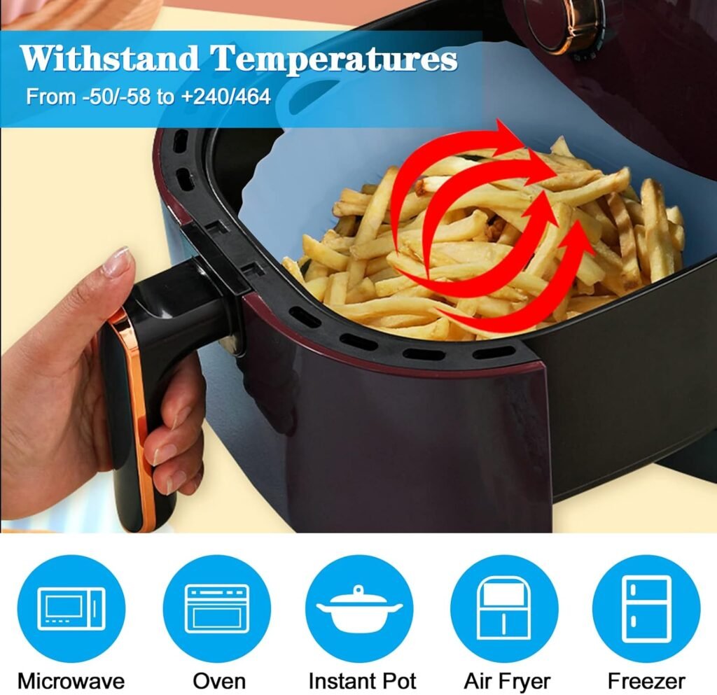 Pack de 3 moules en silicone pour friteuse à air chaud – Cuisine plus propre et pratique avec vos Air Fryers
