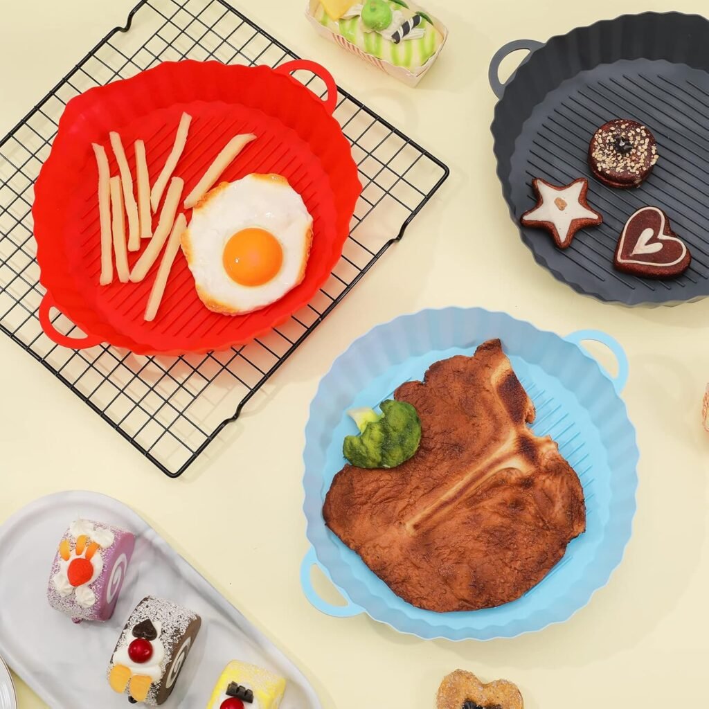Pack de 3 moules en silicone pour friteuse à air chaud – Cuisine plus propre et pratique avec vos Air Fryers