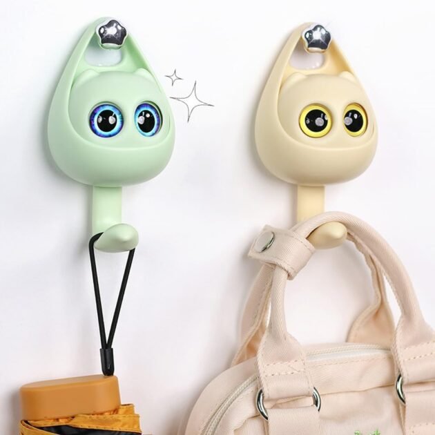 Crochets murales adhésifs en ABS design mignons et créatifs 2Pcs – Des crochets adorables pour organiser votre espace avec style