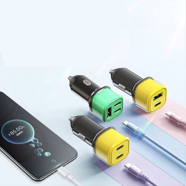 Chargeur Voiture 3en1 Fast Charge 45W – Recharge ultra rapide pour tous vos appareils en voiture