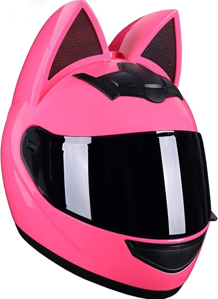 Casque de moto pour femme et fille avec oreilles de chat – Style Unique & Sécurité Certifiée