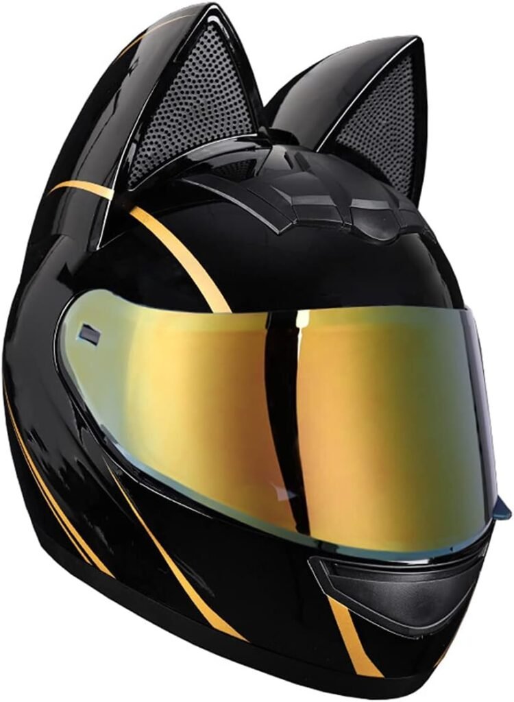 Casque de moto pour femme et fille avec oreilles de chat – Style Unique & Sécurité Certifiée