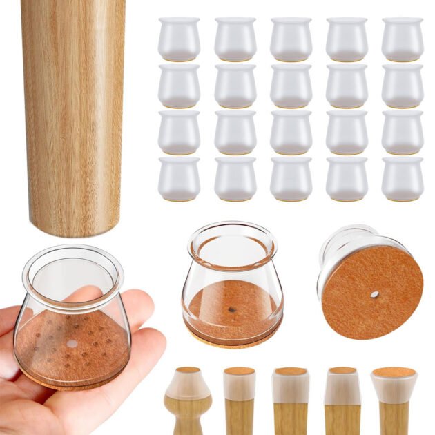 Protections de sol en silicone pour pieds de chaise pack 20pcs – Protégez vos sols et réduisez le bruit avec style