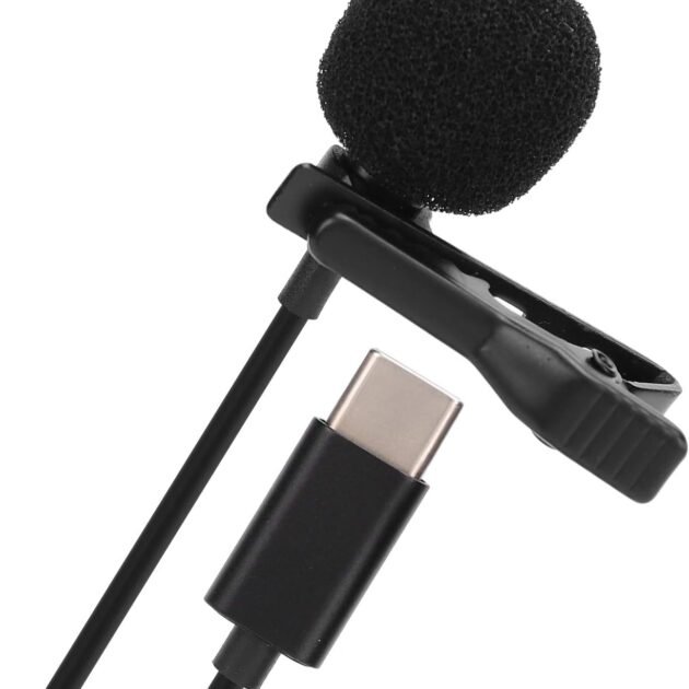 Microphone cravate professionnel USB-C de 2 m à condensateur sphérique – Son Clair & Performance Pro