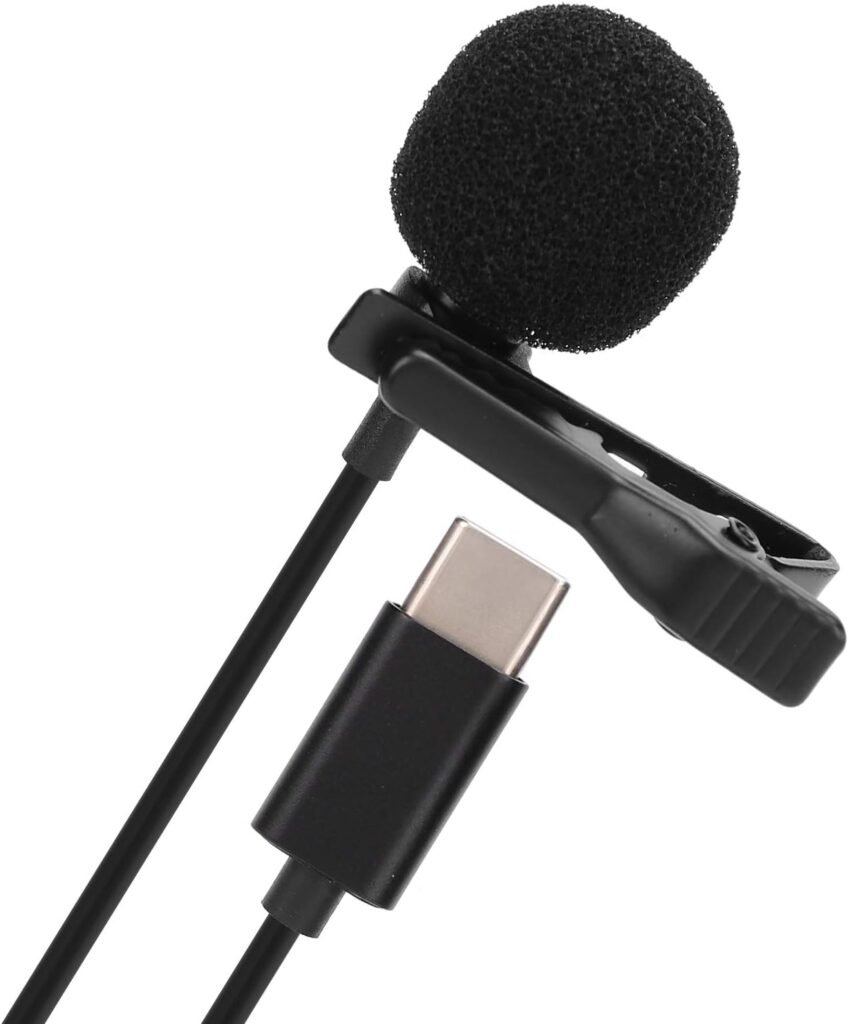 Microphone cravate professionnel USB-C de 2 m à condensateur sphérique – Son Clair & Performance Pro
