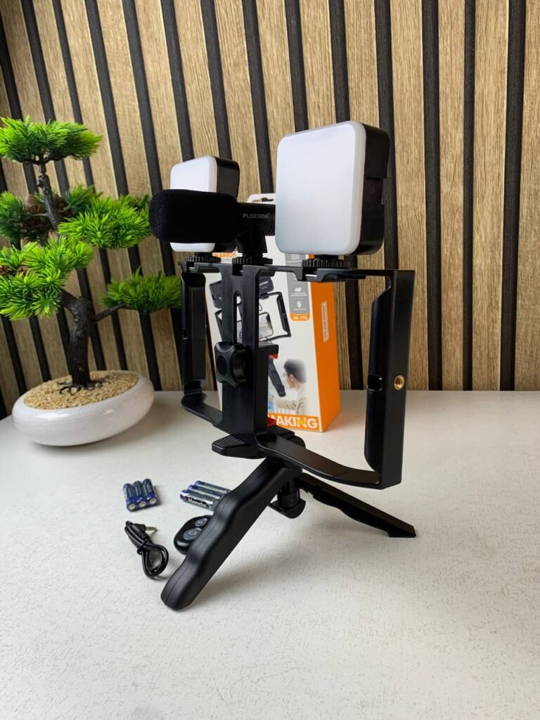 Kit de création de contenu 5 en 1 double éclairage avec microphone haute définition – Studio Portable Complet pour Créateurs