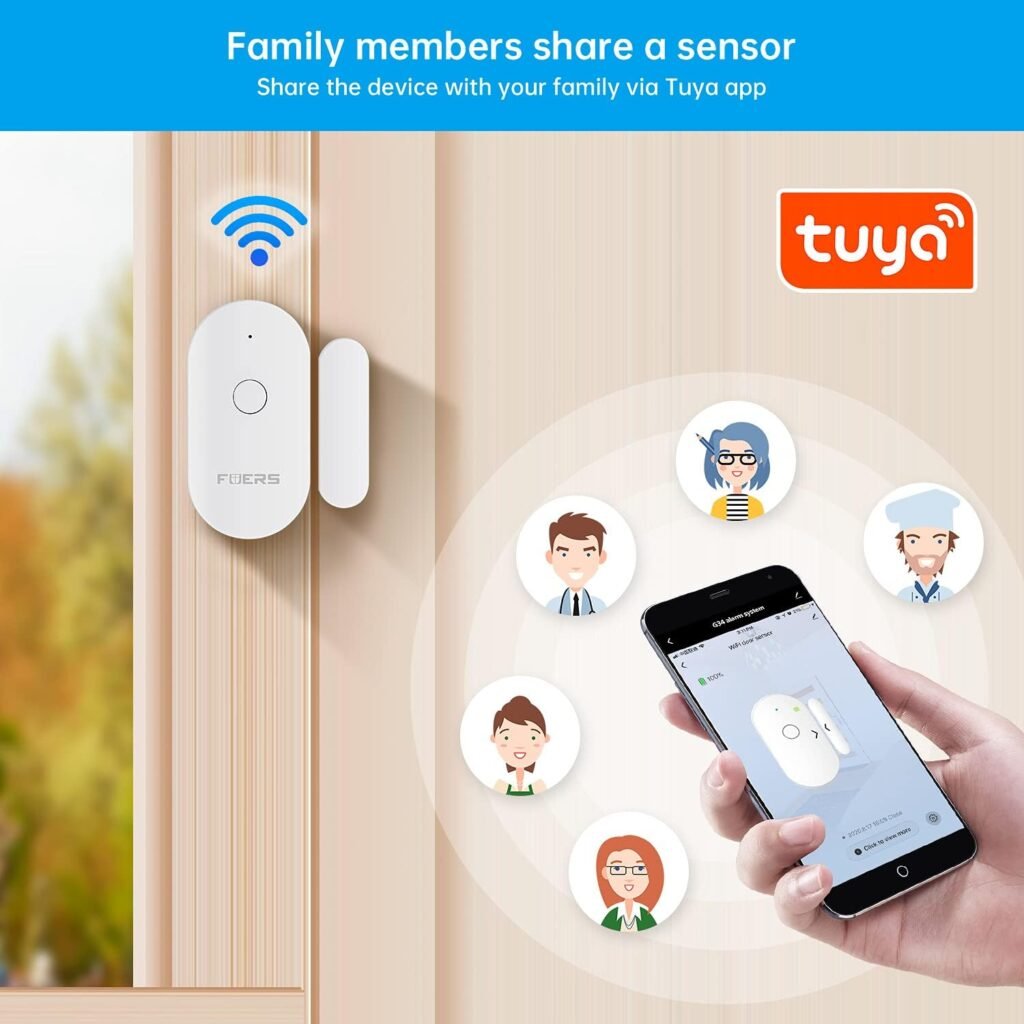 Détecteur de Porte & Fenêtre WiFi – Capteur Magnétique Intelligent