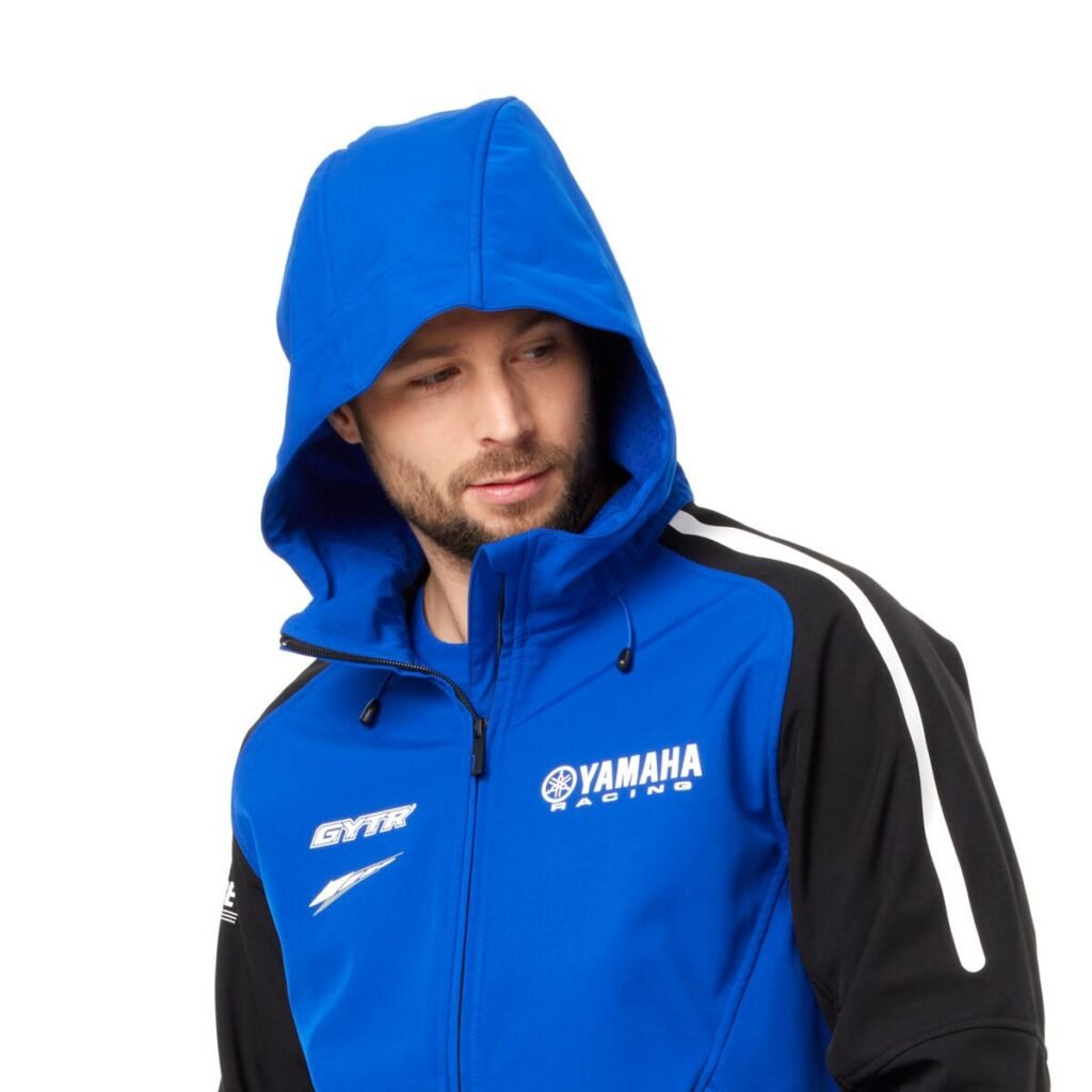 Veste Yamaha Racing Softshell Edition Black à Capuche Unisexe – Style Motorsport & Protection Totale