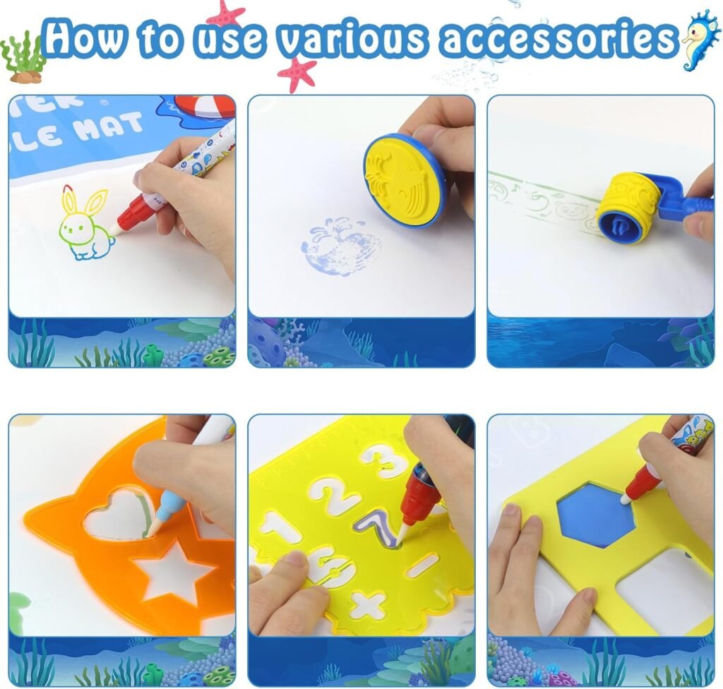 Tapis Water Canvas pour Enfant avec Stylo à Eau – Dessin créatif sans taches pour les petits artistes