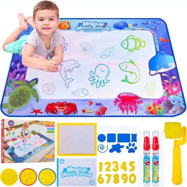 Tapis Water Canvas pour Enfant avec Stylo à Eau – Dessin créatif sans taches pour les petits artistes