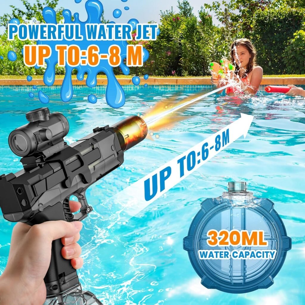 Pistolet à Eau Électrique 320ML avec Effets Lumineux LED